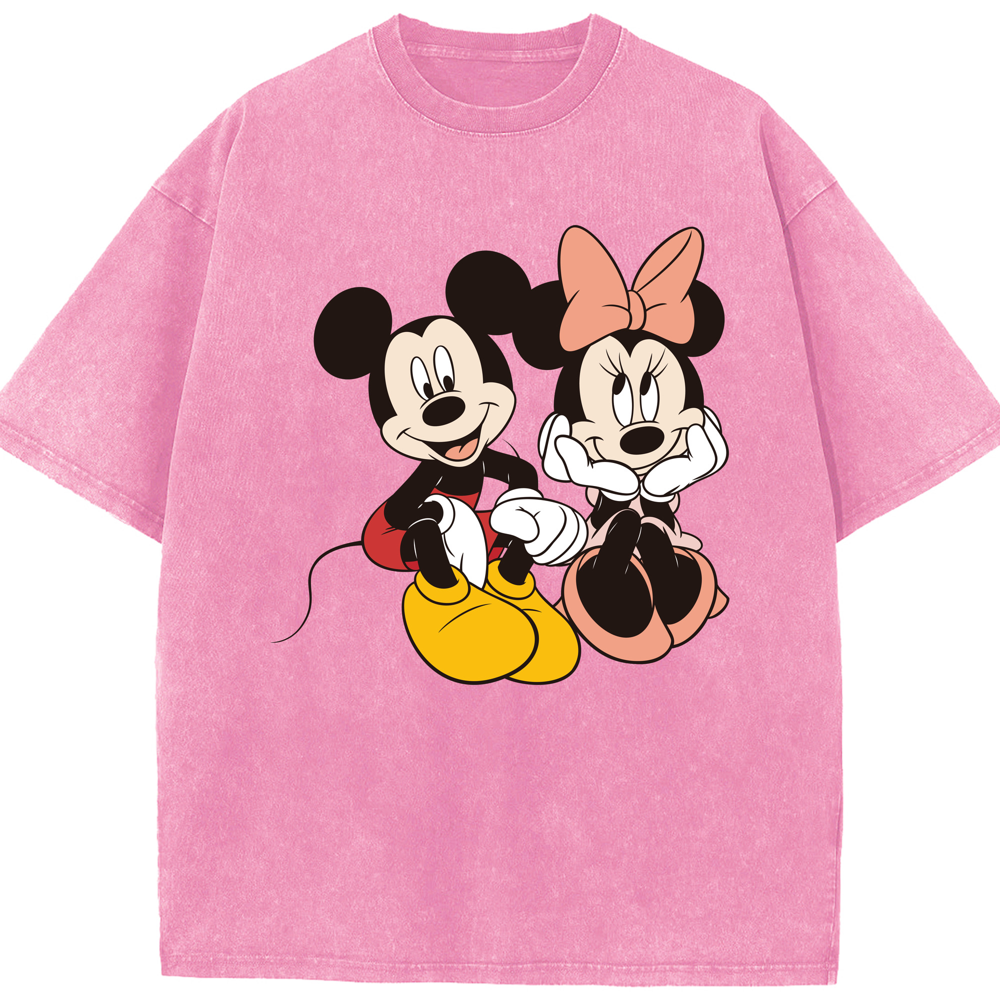 （画像用） ミッキーマウス Mickey Mouse 綿100% ヴィンテージ風 半袖Tシャツ（フロントプリント）